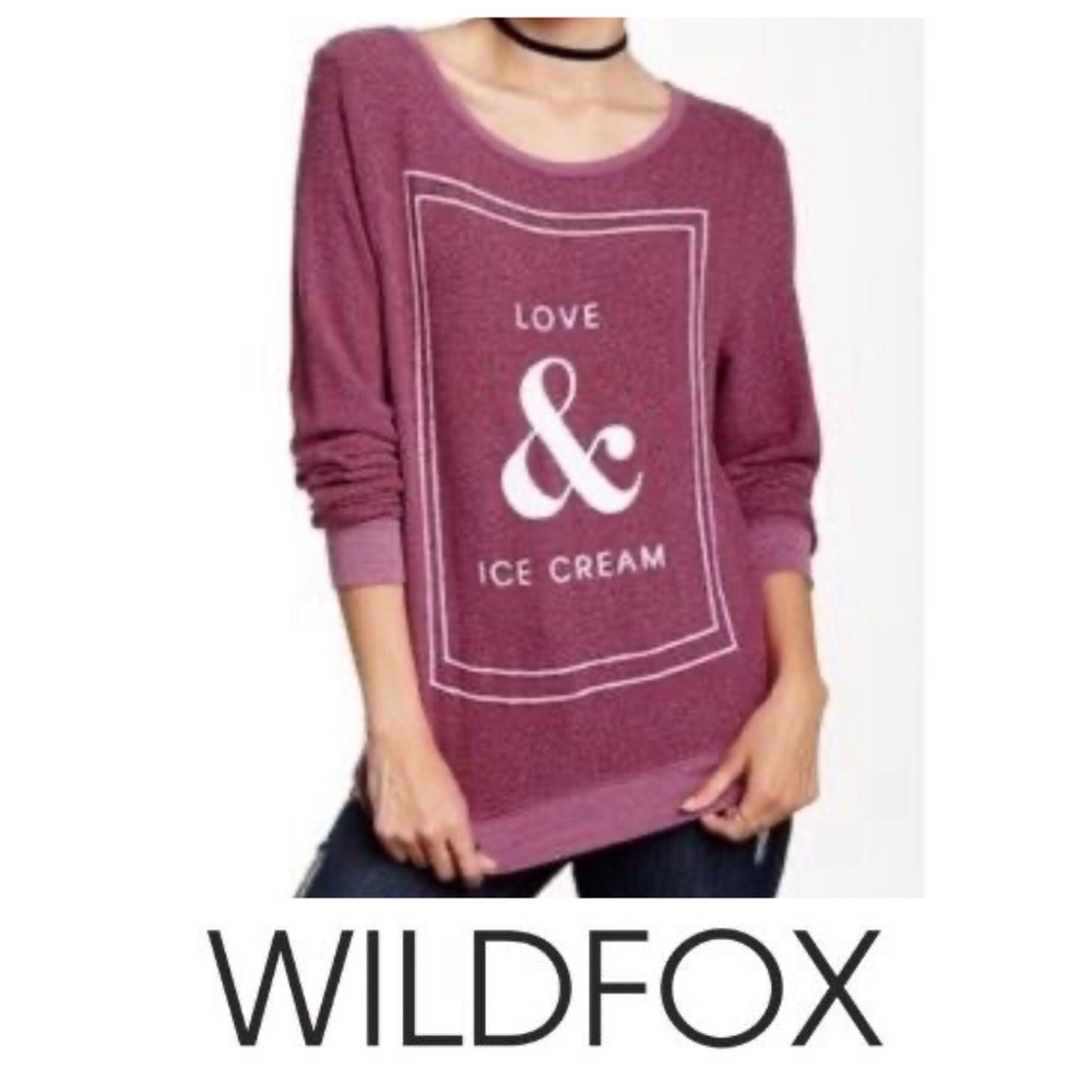 Wildfox Love & Ice Cream Baggy Pullover Sweater in Size Large